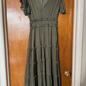 Pinch Olive Tiered Maxi Dress